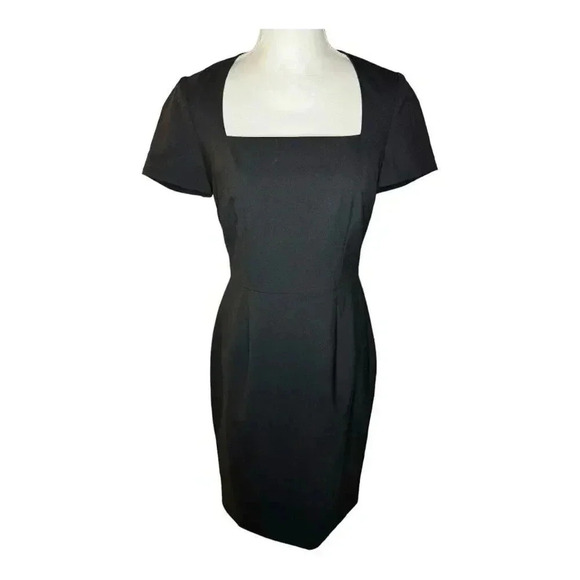 NEW Banana Republic Women’s Size 4 Black Stretch Wool Blend‎ Sheath Dress NWT - Picture 1 of 7